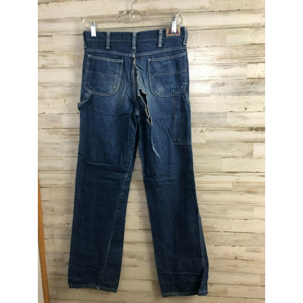 Vintage Wrangler Men's Distressed Carpenters Jeans 29X32 1970's 335SPWR - Picture 1 of 4